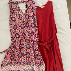 Two adorable rompers size M